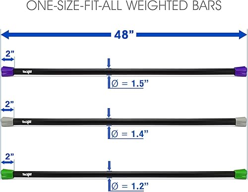 Miniatura 9 de Yes4All Total Body Workout Weighted Bar, Resistance Band Bar, Weighted Bar Racks, Body Exercise Bar for Yoga, Strength Training in Home and Gym