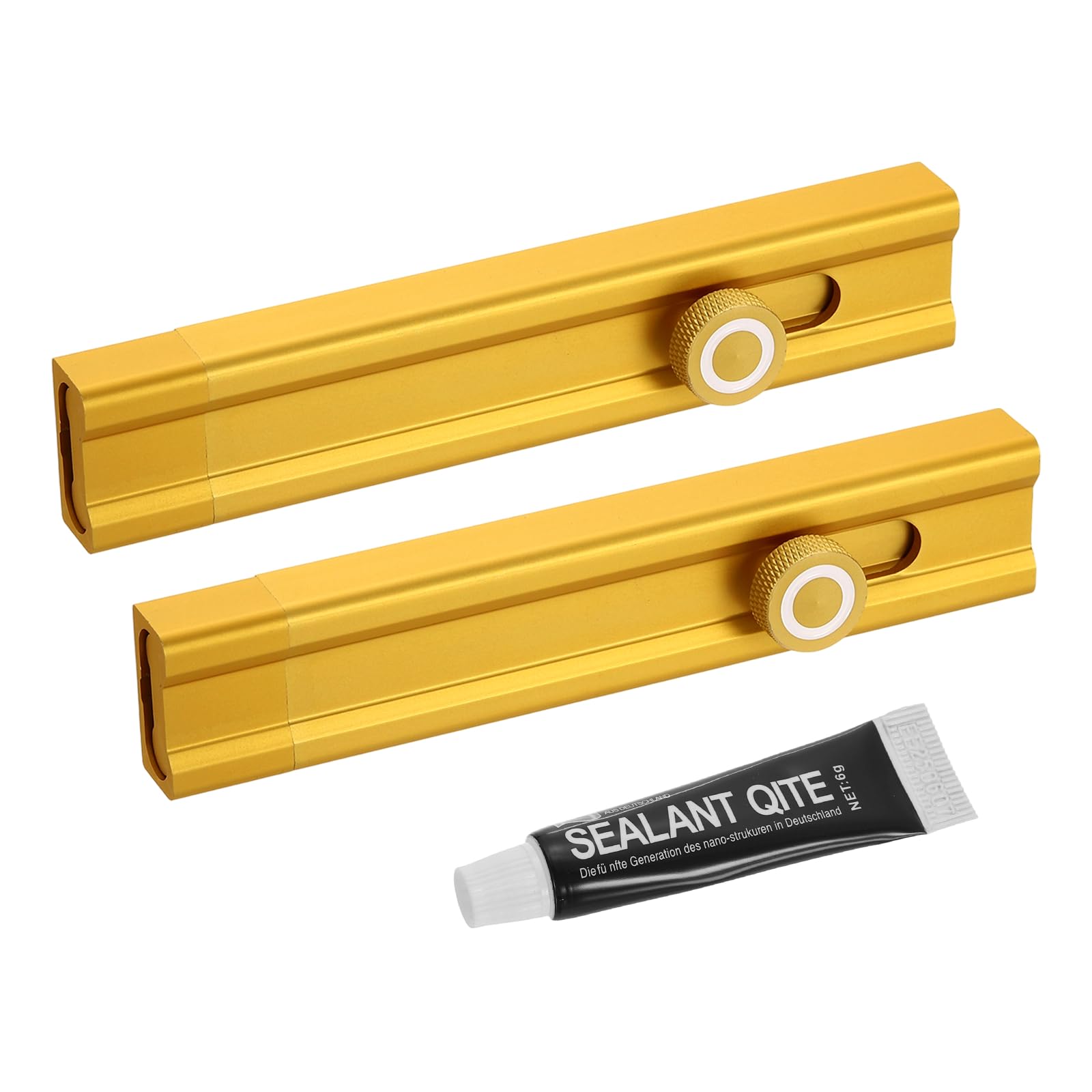 sourcing map 2Pcs Slide Lock, 6 Inch Adhesive Security Barrel Slide Bolt Latch, Aluminum Alloy Sliding Bolt Locks for Flush or Recessed Doors, Screen, Window, Patio Doors, Gold