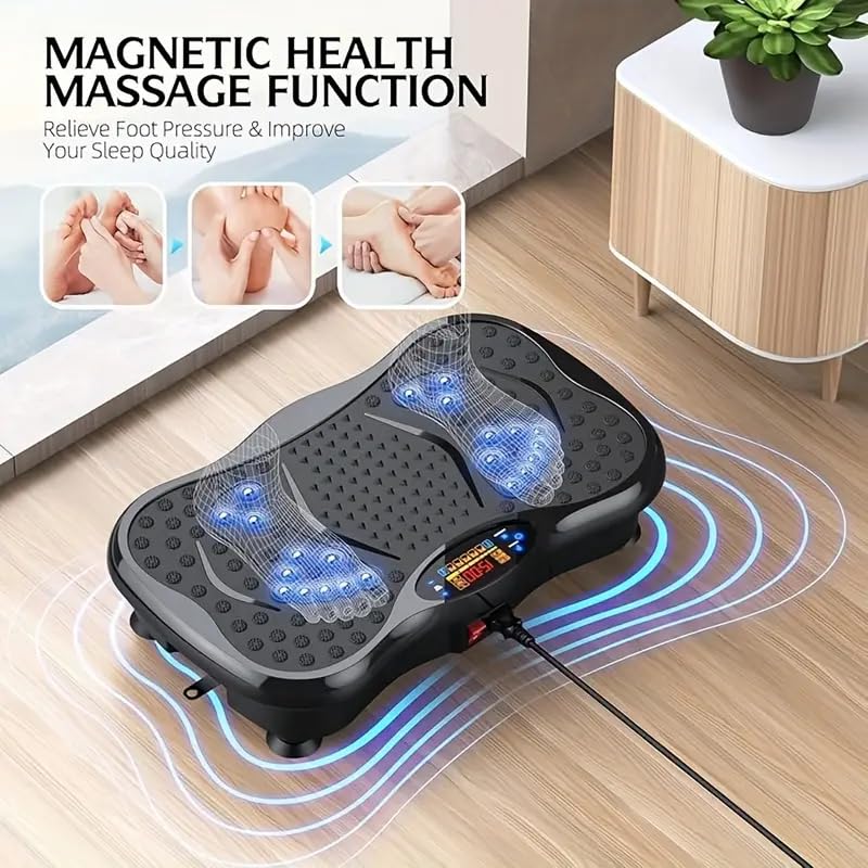 Image of Dealsure Vibration Plate Exercise Machine | Full Body Vibration Machine for Weight Loss in Home & Gym, Muscle Toning, Calorie Burn & Fitness Training with 5 Program Modes, Remote & 2 Resistance Bands