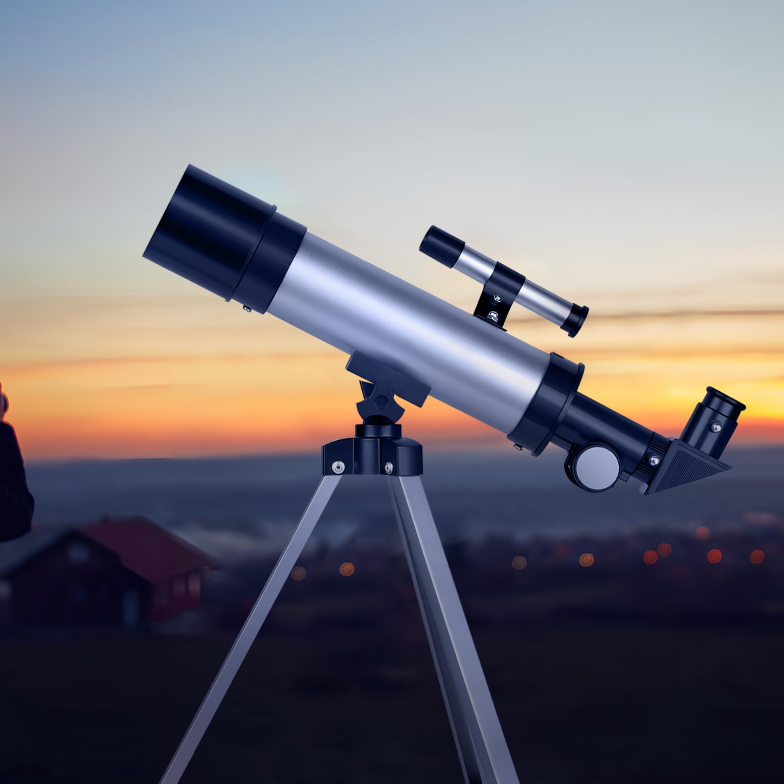 Balacoo Telescopio Astronómico Refractor para Adultos con Trípode Ajustable de Aleación de Aluminio y Diseño Portátil, Adecuado para Observación de Estrellas al Aire