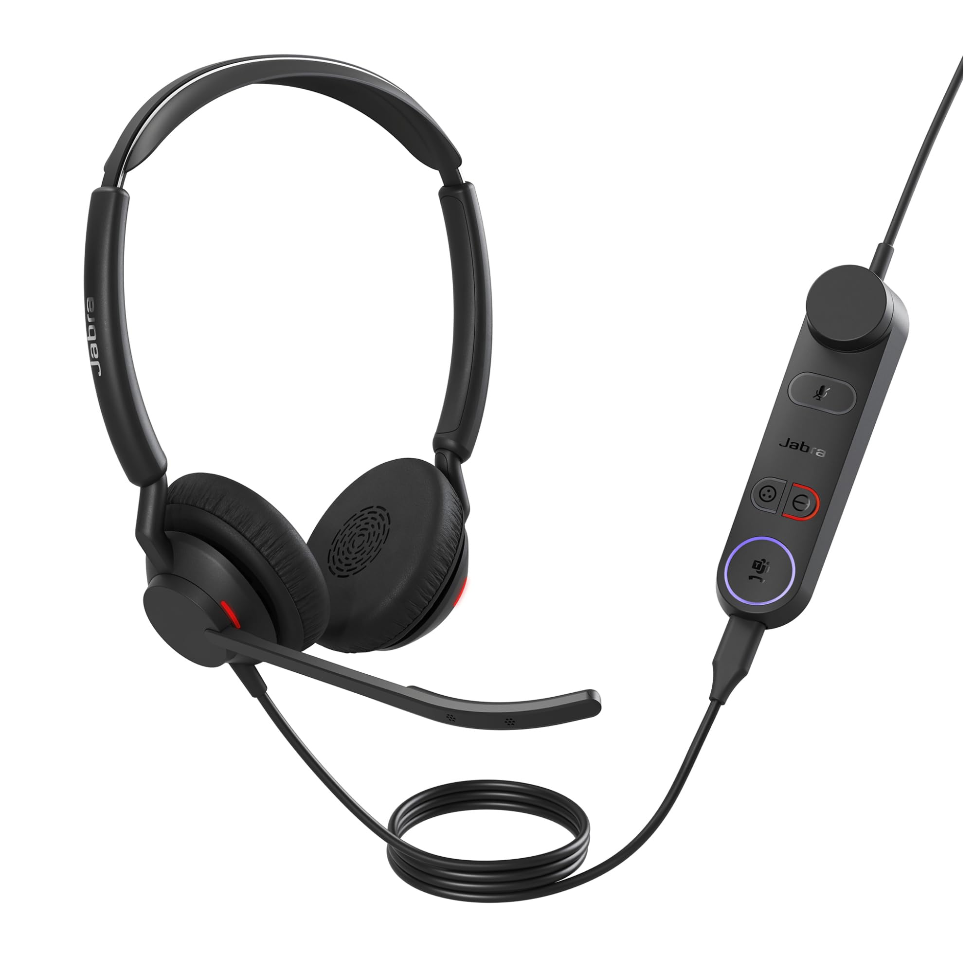 Jabra Engage 50 II - Micro-casque filaire stéréo avec contrôle d’appel Link - 3 micros à réduction de bruit, ultra-léger, USB-A - Certifié MS Teams, fonctionne avec toutes les plateformes - Noir