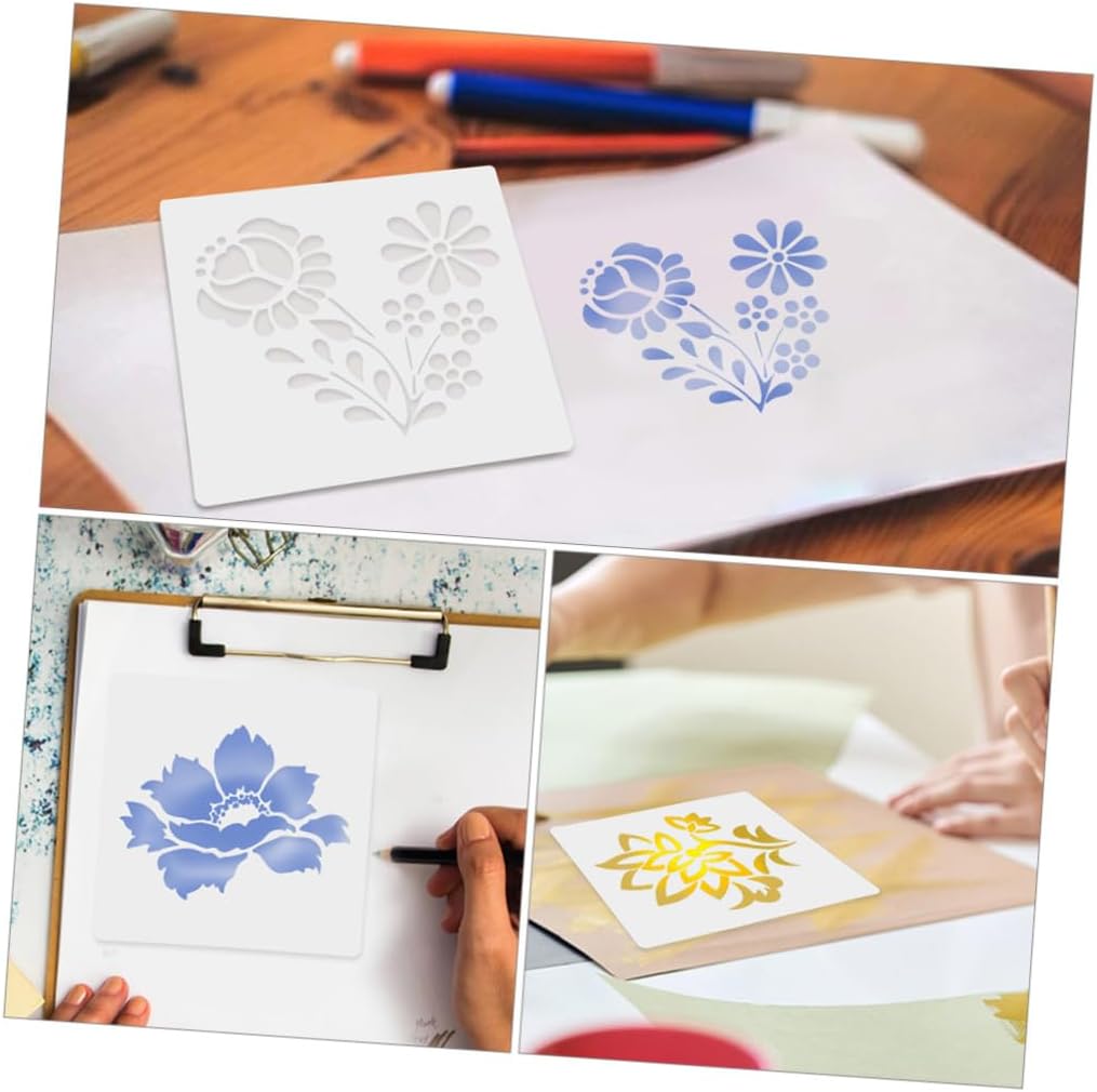 32pcs Flower Pattern Drawing Templates DIY Stencils for Crafts Reusable
