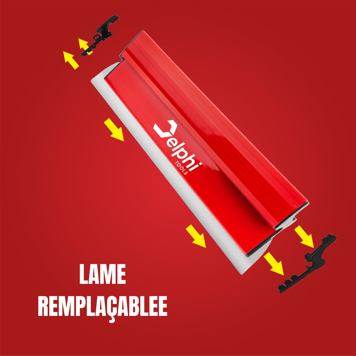 Delphi Spatule Enduit (40/60/80/100 cm) - Spatule 80 cm avec Lame en Acier Inoxydable 0,3 mm | Couteau à Enduire pour Lisser Murs et Plafonds | Pour Enduit, Plâtre, Peinture, Colle + 2 Éponges GRATIS