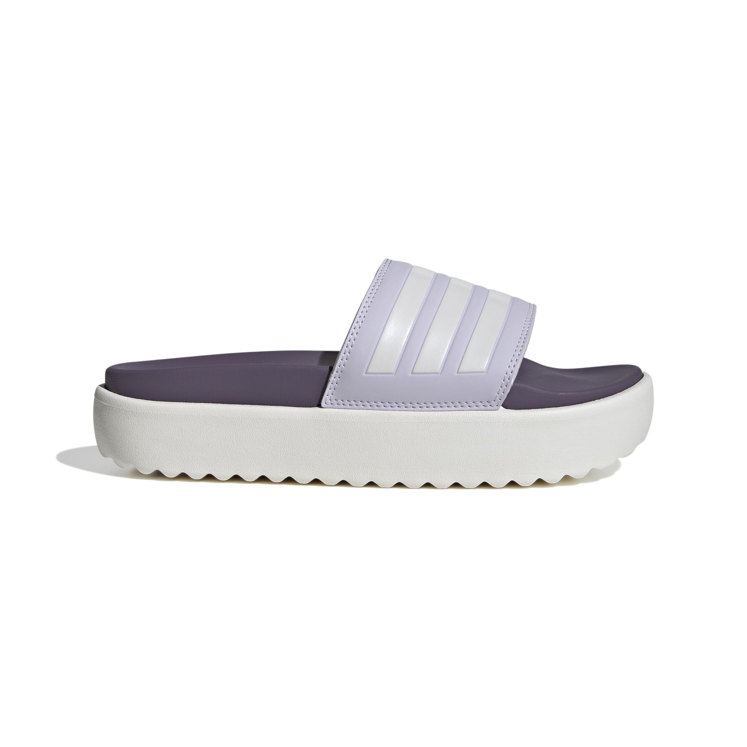 adidas Damen Adilette Platform Slides, silver dawn/zero met/shadow violet, 37 EU