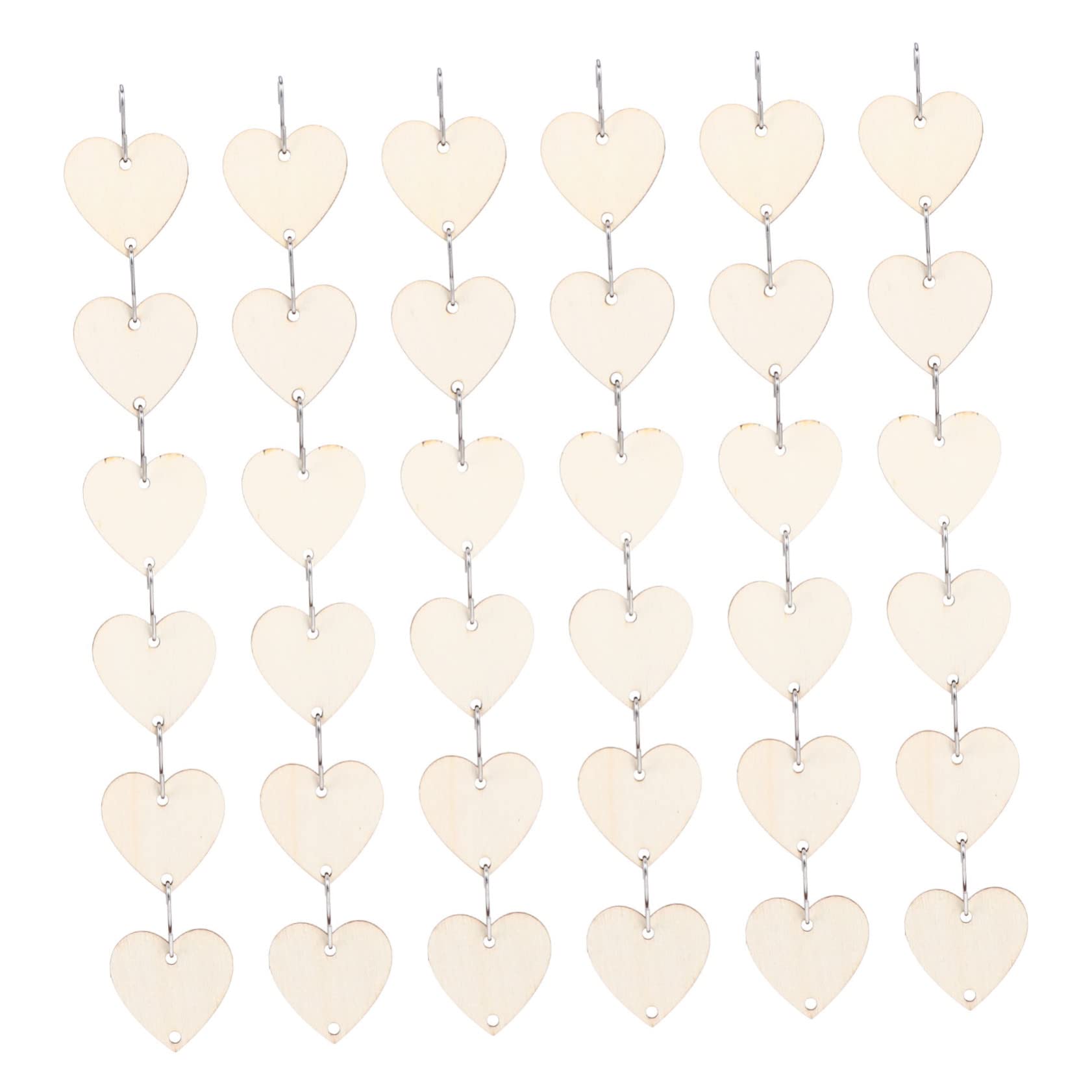 Uonlytech 1Set Hanging Adornment Wooden Slices Heart Pendants for DIY Crafts Home Decor Festive Decoration for Any Occasion