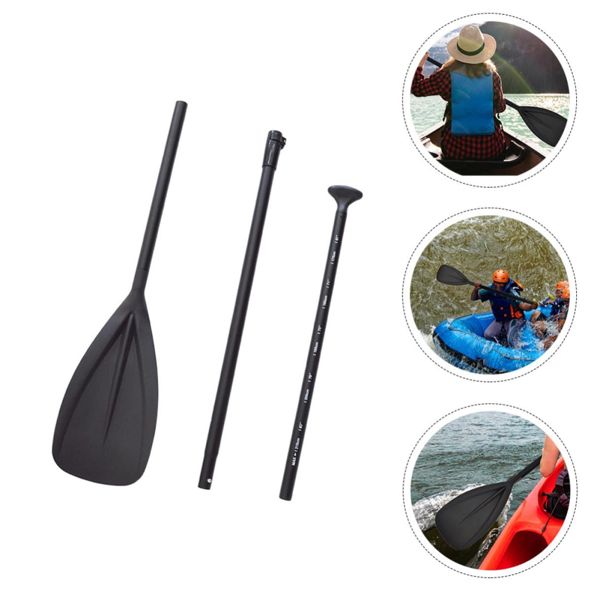Cabilock Verstellbares Sup Board Paddel mit Abnehmbarem Design 3 Stück aus Aluminiumlegierung Universell für Kajak und Aufblasbare Stand Up Paddle Boards Geeignet