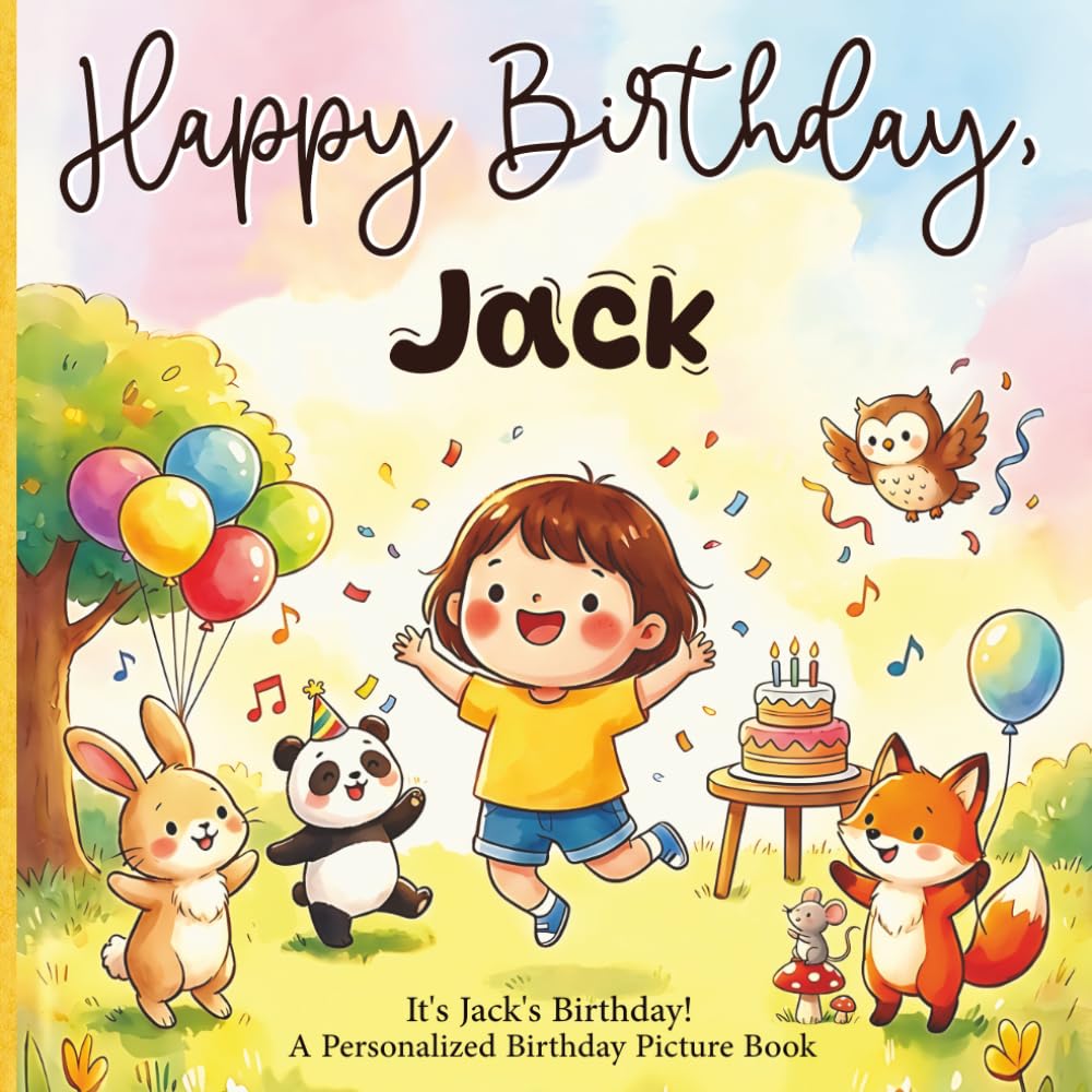 Happy Birthday, Jack! A Personalized Birthday Picture Book: It's Jack's Birthday! A Personalized Birthday Book for Jack – A Magical Picture Book About Balloons, Cake, and Birthday Surprises