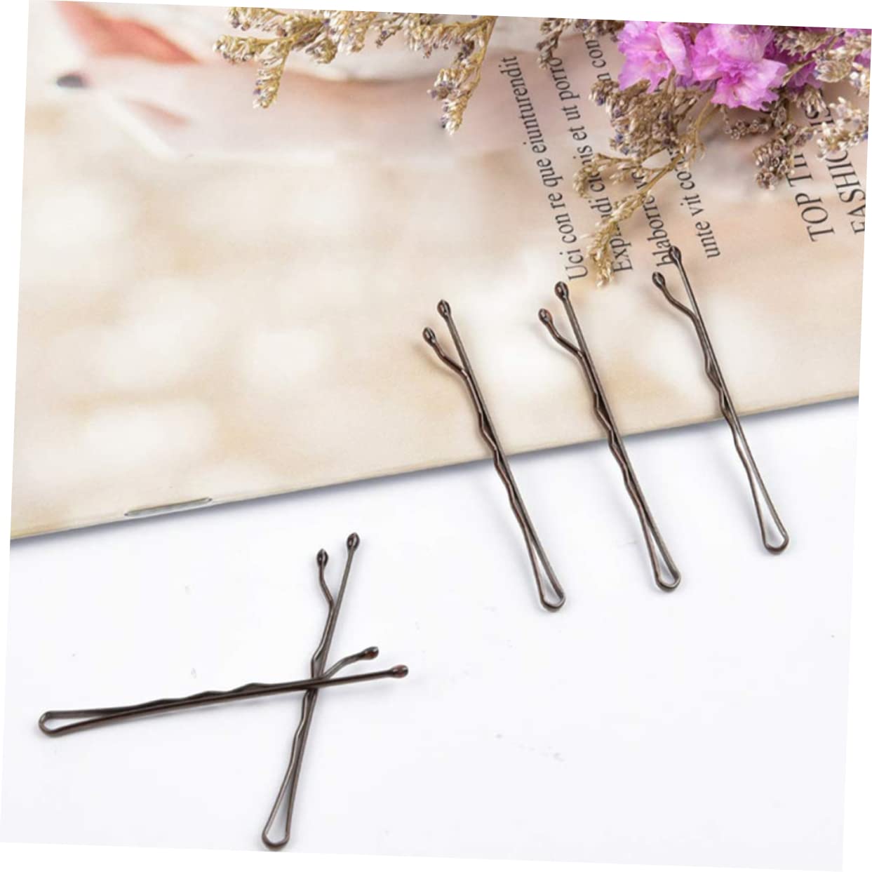 Didiseaon 600 Piezas clip de onda poli curva tu cabello boda pasadores de pelo horquillas negras accesorios para el cabello para mujeres Gancho alambre de acero Acortar Decorar novia Metal