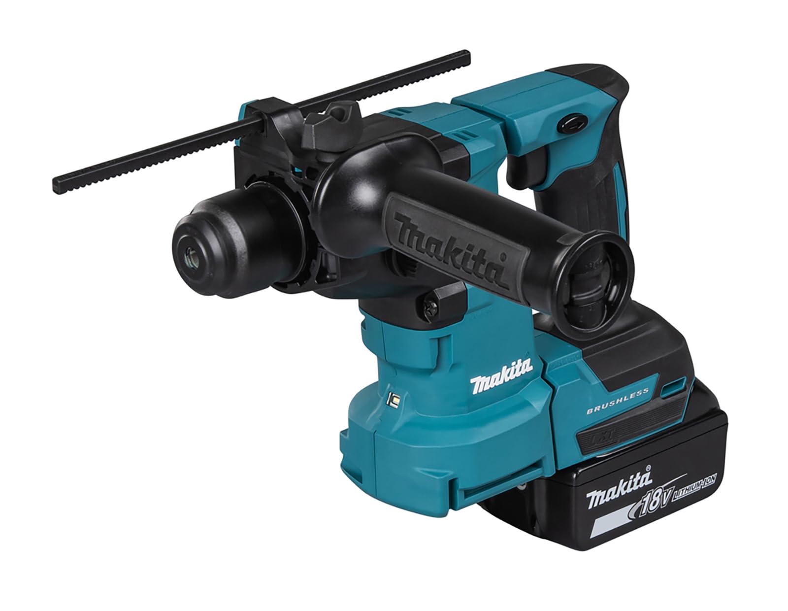 Makita DHR183RTWJ Akku-Kombihammer für SDS-PLUS 18V / 5,0 Ah, 2 Akkus + Ladegerät mit Staubabsaugung DX16 im MAKPAC