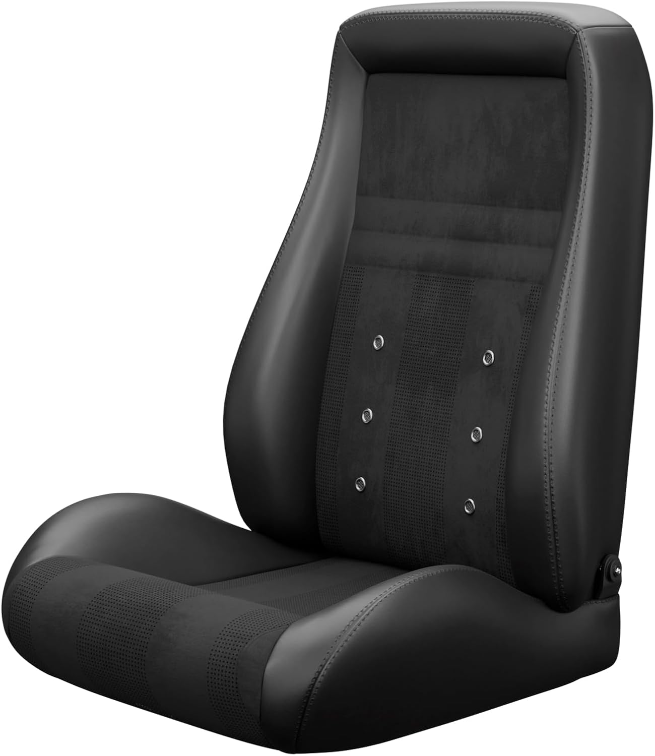 1 Pair of Universal Racing Seats with Dual Sliders,Adjustable Bucket Seats, Reclinable Sport Seats for Cars,Black PVC Suede Seats (OBS Black 2)