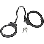 Yoghourds Metal Long Handcuffs - Sturdy Durable Double Lock Steel LegCuffs, Police Professional Heavy Duty Ankle Handcuffs with 2 Keys & Holster (Black)