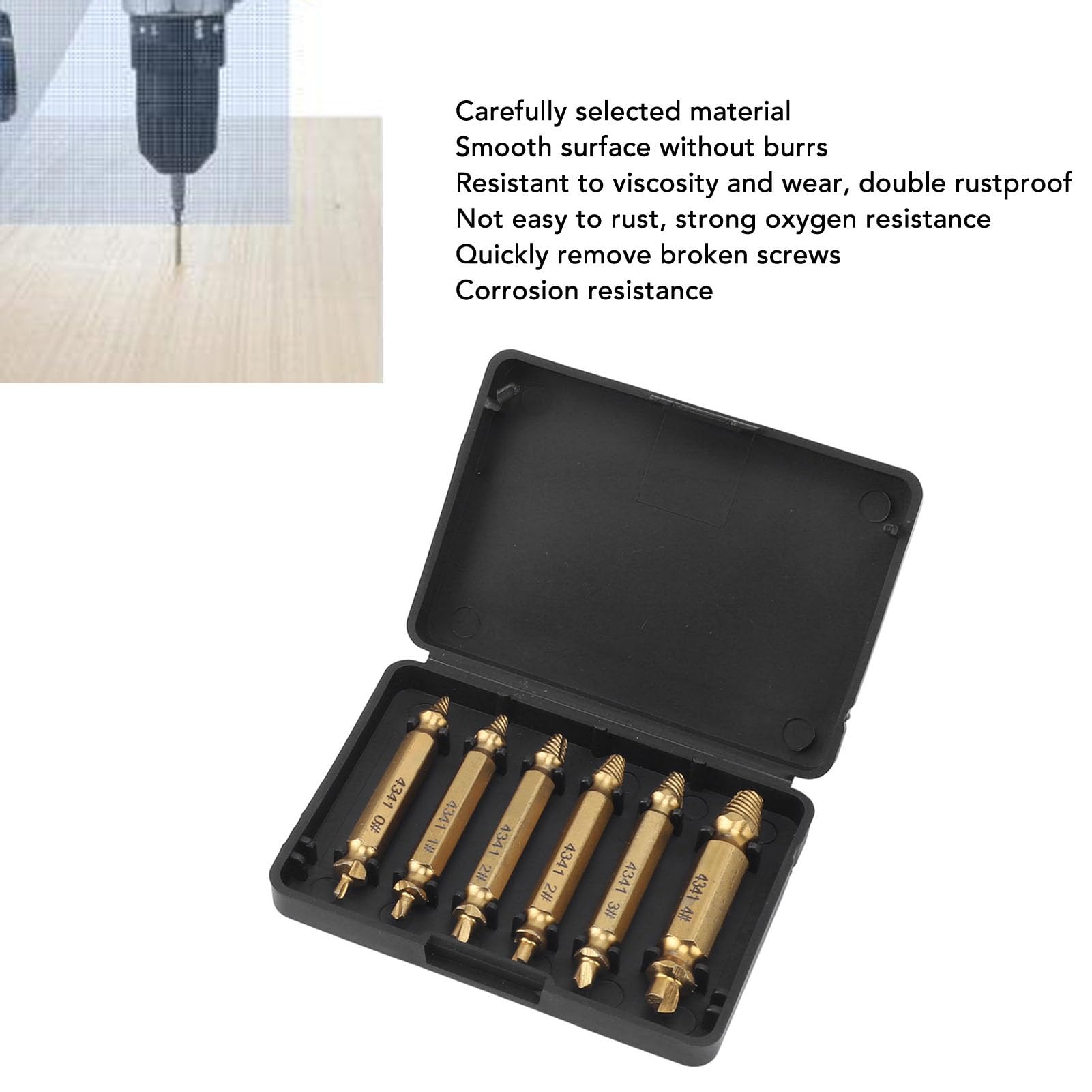 Juego de extractores de Tornillos, Kit de extracción de Fijaciones de Acero al Cromo vanadio con Taladro y Llave para machos de roscar para reparación de maquinaria Industrial.
