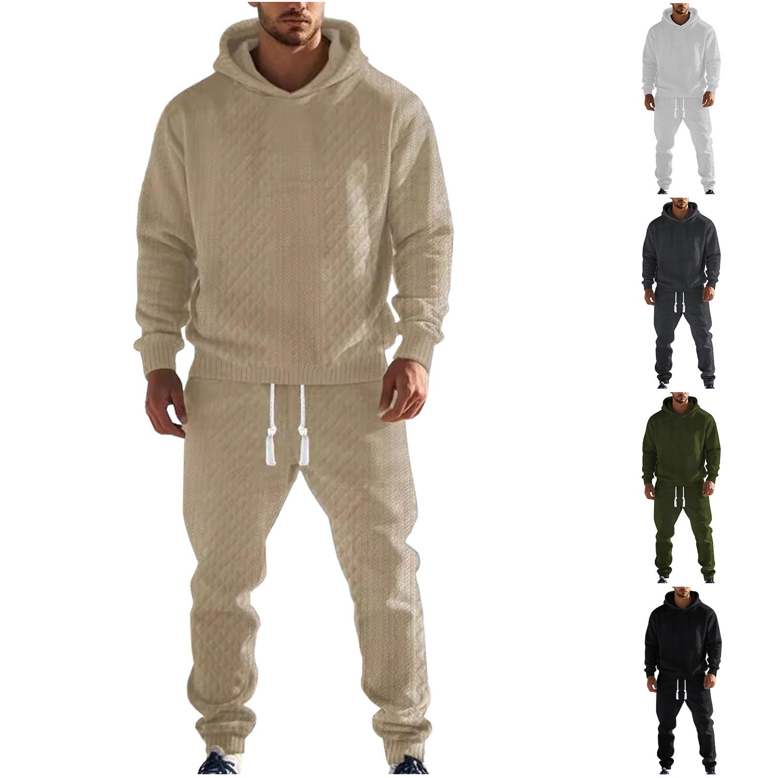 Chándal para hombre jacquard con capucha y pantalones de jogging, ropa deportiva, sudadera de 2 piezas con capucha para transpirable, traje deportivo Y2K Hip Hop Streetwear Casual