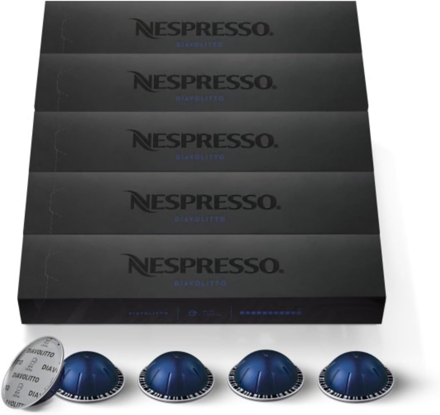 Capsules Vertuo, Diavolitto, Dark Roast Espresso, 50-Count Espresso Pods, Brews 1.35oz.