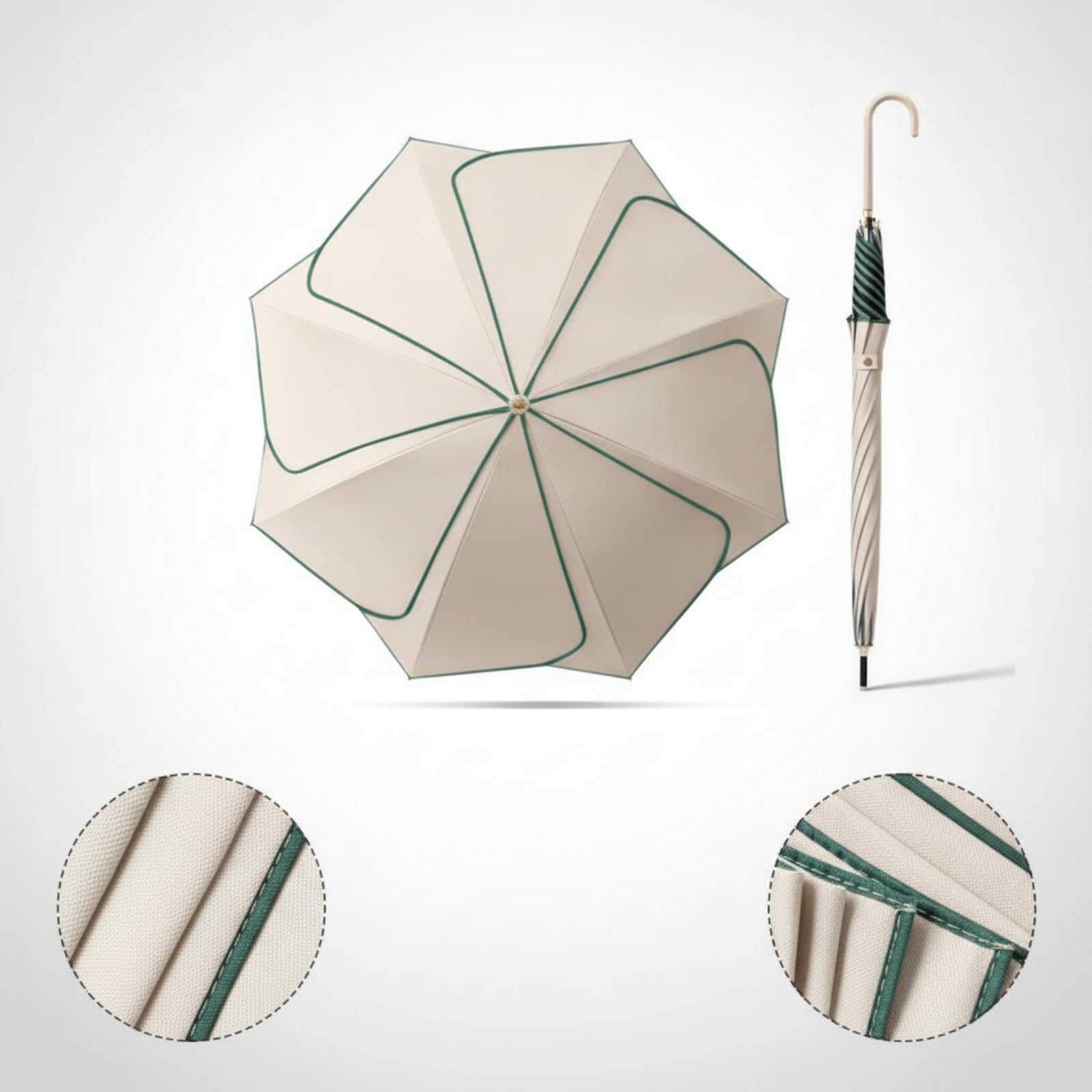 Sombrilla con 8 Varillas Aleación | Apertura Semiautomática Cómoda, sombrilla con en Forma Pétalo, Procción, para,