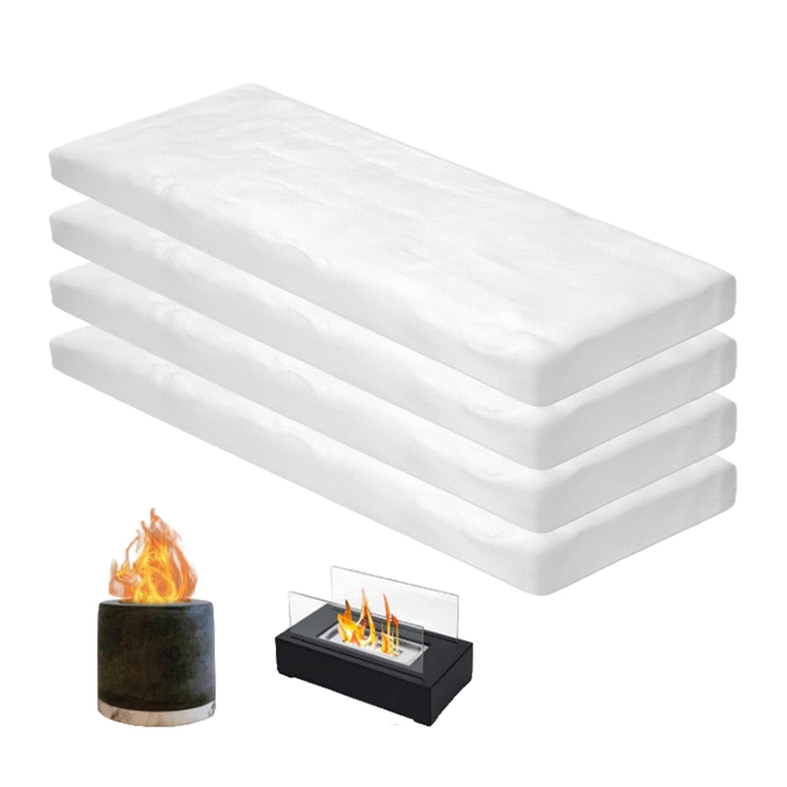 Ceramic Wool Sponge 4pcs, 30 x 10 x 2.5cm Ceramic Wool for Bioethanol Fire Bioethanol Burner Wools Bioethanols Fireplace Firebox Safety Extend