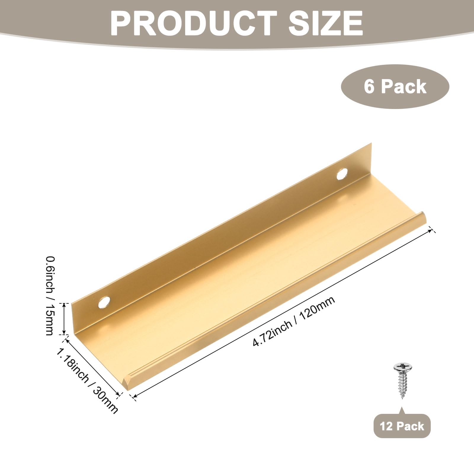 M METERXITY 6-Pack Cabinets Drawers Edge Pulls - Image 3