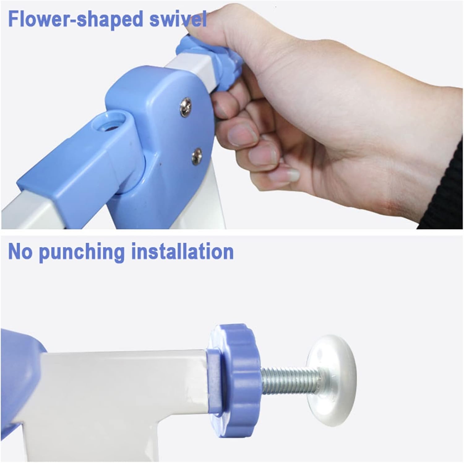 JIAYING Pet Safety Gate, Snap Fit Stair Gate, Child Gate Also Suitable for Dogs, No Drilling, 4 Colors (Color : Blue, Size : H88cm)