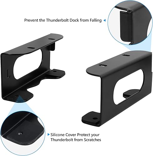 Miniatura 4 de Soporte para debajo del escritorio para Thunderbolt 4Thunderbolt 3 Dock y cable de alimentación, estante de almacenamiento de hierro debajo del