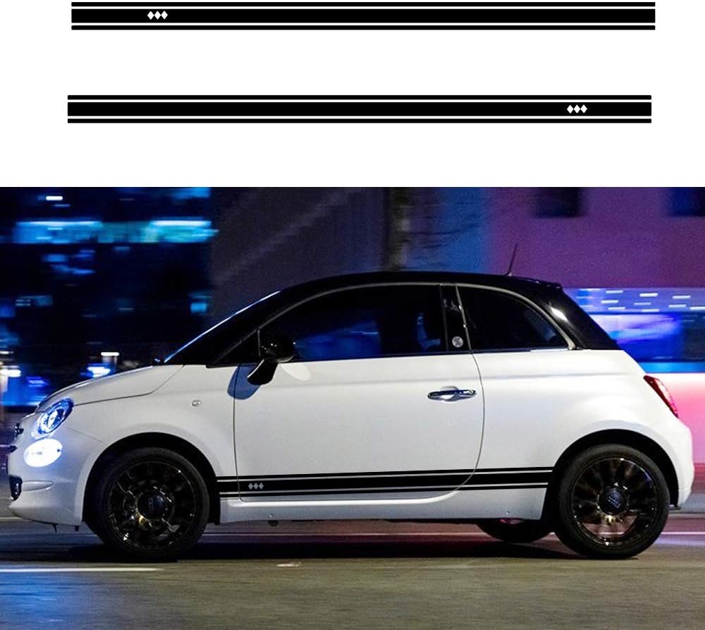 Autotoper Car Side Door Skirt Strip Sticker Decals for