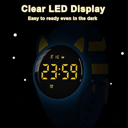 Miniatura 7 de HUYVMAY Kids Fitness Tracker Pedometer Watch Without AppBluetooth, USB Charge 1 Hour for 20 Days Use, IP68 Waterproof Digital Watch with Alarm Clock