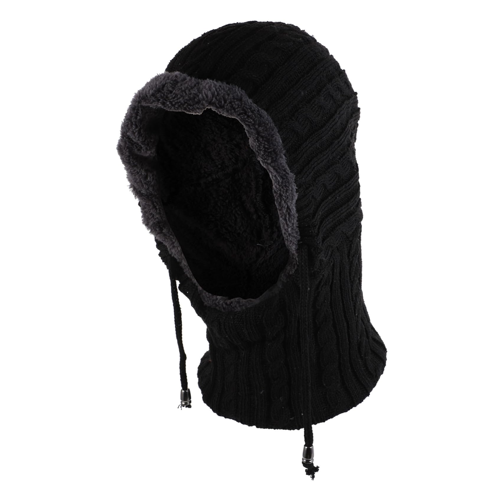 Gorro Calentador Negro Cuello para Invierno de Felpa | Uso Exterior y Esquí, Diseño Simple y Portátil, Elasticidad Ligera, Fácil de Lavar y Secar