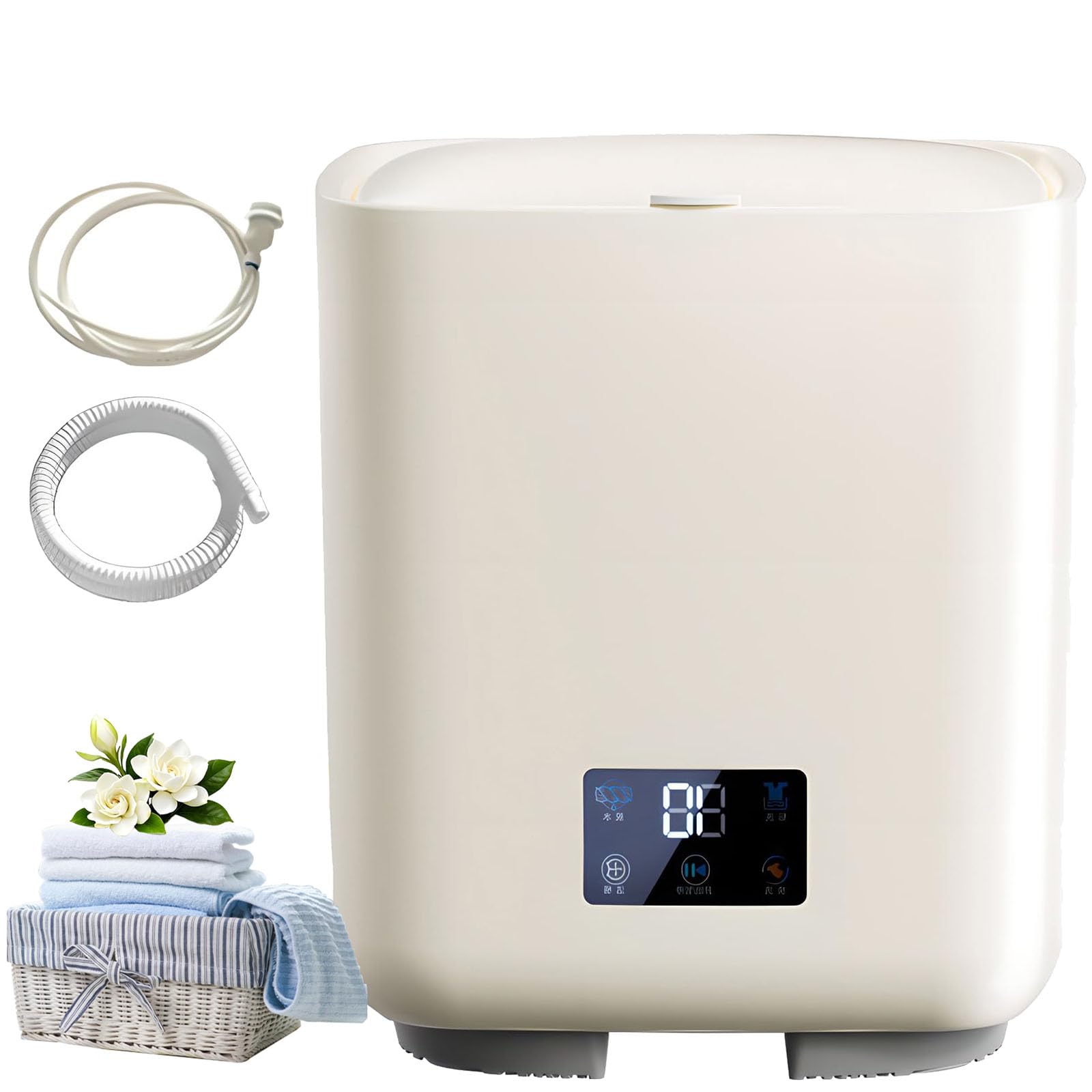 Lavatrice Portatile, Mini Lavatrice Potenziata Da 7 Litri, 4 Modalità Di Lavaggio, Con Cambio Automatico Dell'acqua E Centrifuga, Pulisce A Fondo Piccoli Oggetti, Per Biancheria Intima