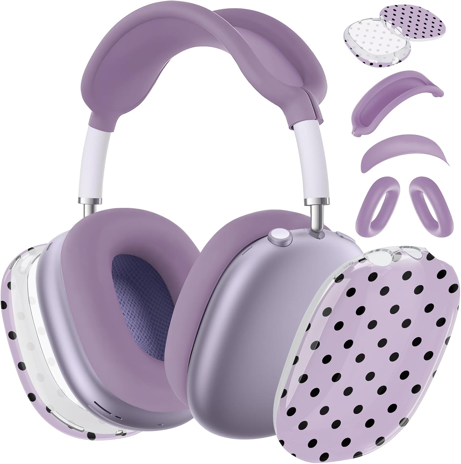 Case Cover for AirPods Max Headphones,Anti-Scratch Ear Pad Case Cover/Ear Cups Cover/Headband Cover/Top Pad Protector,for AirPods Max. Clear Soft TPU and Silicone,Skin Scratch Proof.