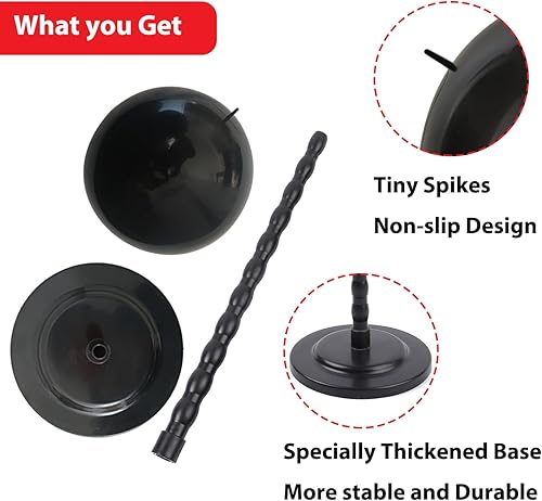 Miniatura 5 de Soporte para peluca, 1 soporte para cabeza de peluca de 13.8 pulgadas, soporte de peluca portátil negro antideslizante, soporte de cabeza de peluca