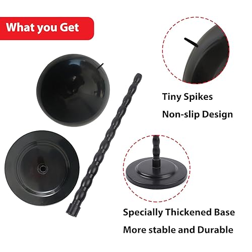 Miniatura 5 de Soporte para peluca, 1 soporte para cabeza de peluca de 13.8 pulgadas, soporte de peluca portátil negro antideslizante, soporte de cabeza de peluca