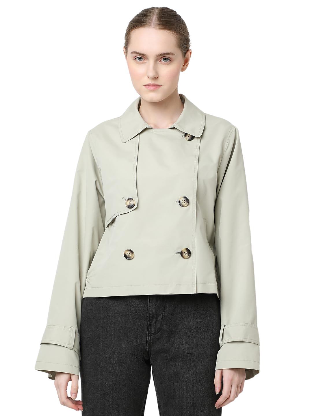 vero moda Polyester ' Women's Standard Length' A-Line Coat-picture-33