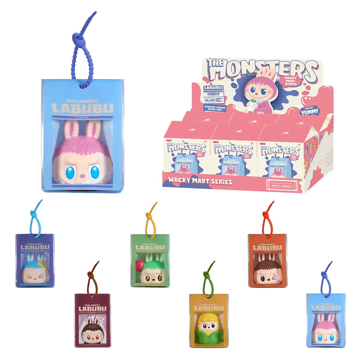 POP MART THE MONSTERS Wacky Mart シリーズ ぷにぷにチャーム 【1ピース】ポップマート ガチャガチャ ブラインド ボックス フィギュア プラモデル プレミアム おもちゃ PVC ソフビ オリジナル キャラクター 誕生日 プレゼント