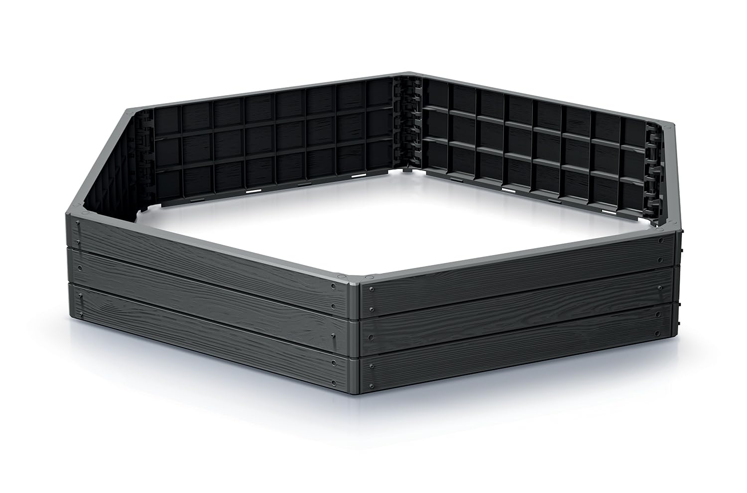 Garden Raised Grow Beds -STRONG- Rectangle Square Hex Vegetable Herb BOX Planter Trough (Anthracite, Oval 130cm x 150cm)
