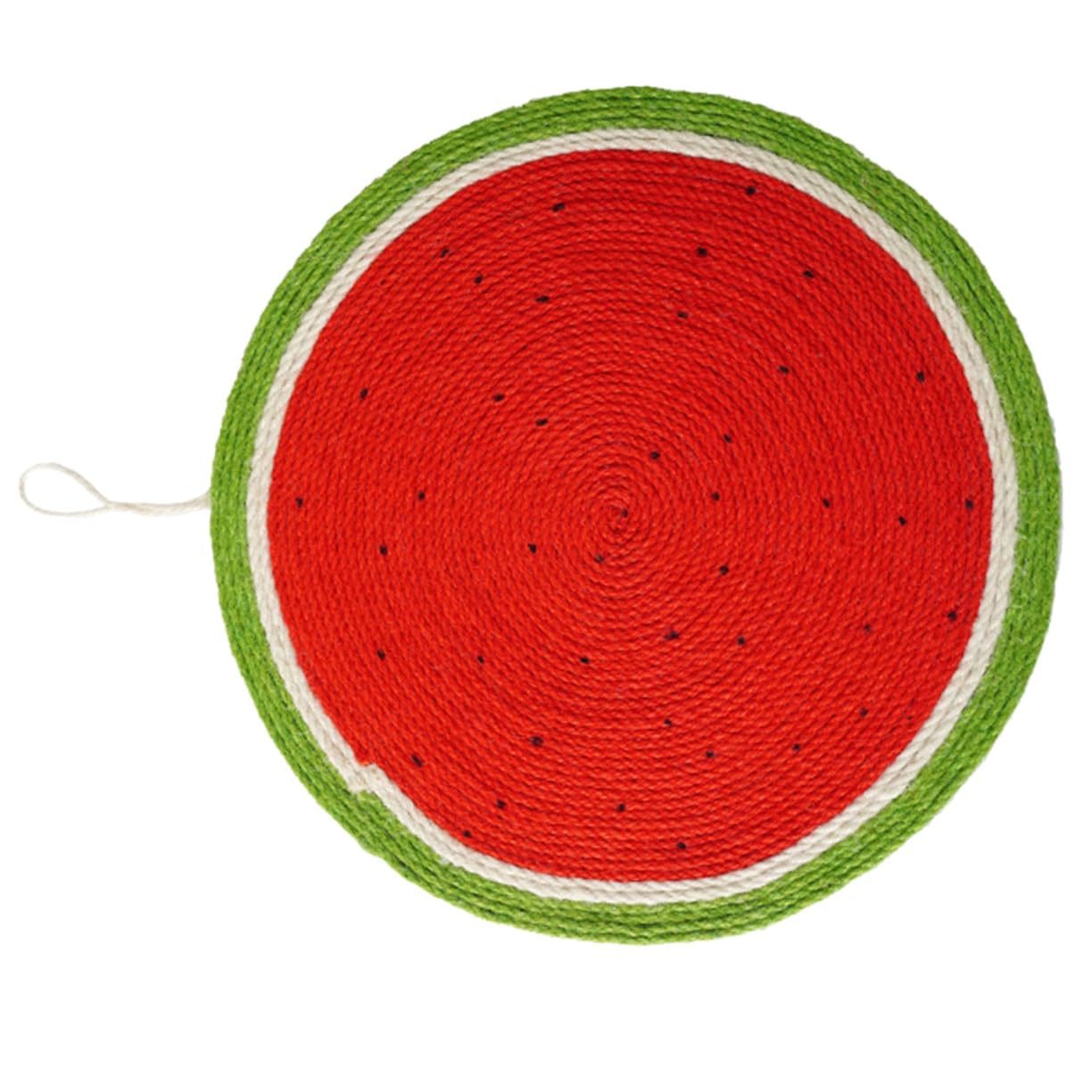 ARTIBETTER Sisal Kratzbaum für Katzen mit Rutschfester Unterseite und Hängender Seilgestaltung Rotes Wassermelonen Design für Haushalt als Katzenspielzeug