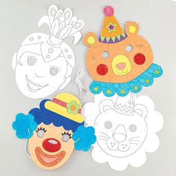 Baker Ross Lot de 8 Masques Loup Vénitien à personnaliser - Idéal comme accessoire pour déguisements
