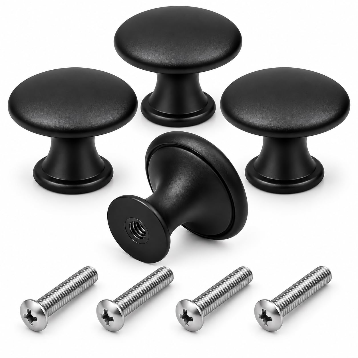QZKJQDD Cabinet Knobs Cupboard Knobs, 4 Pack Black 30mm Drawer Handles — image 1