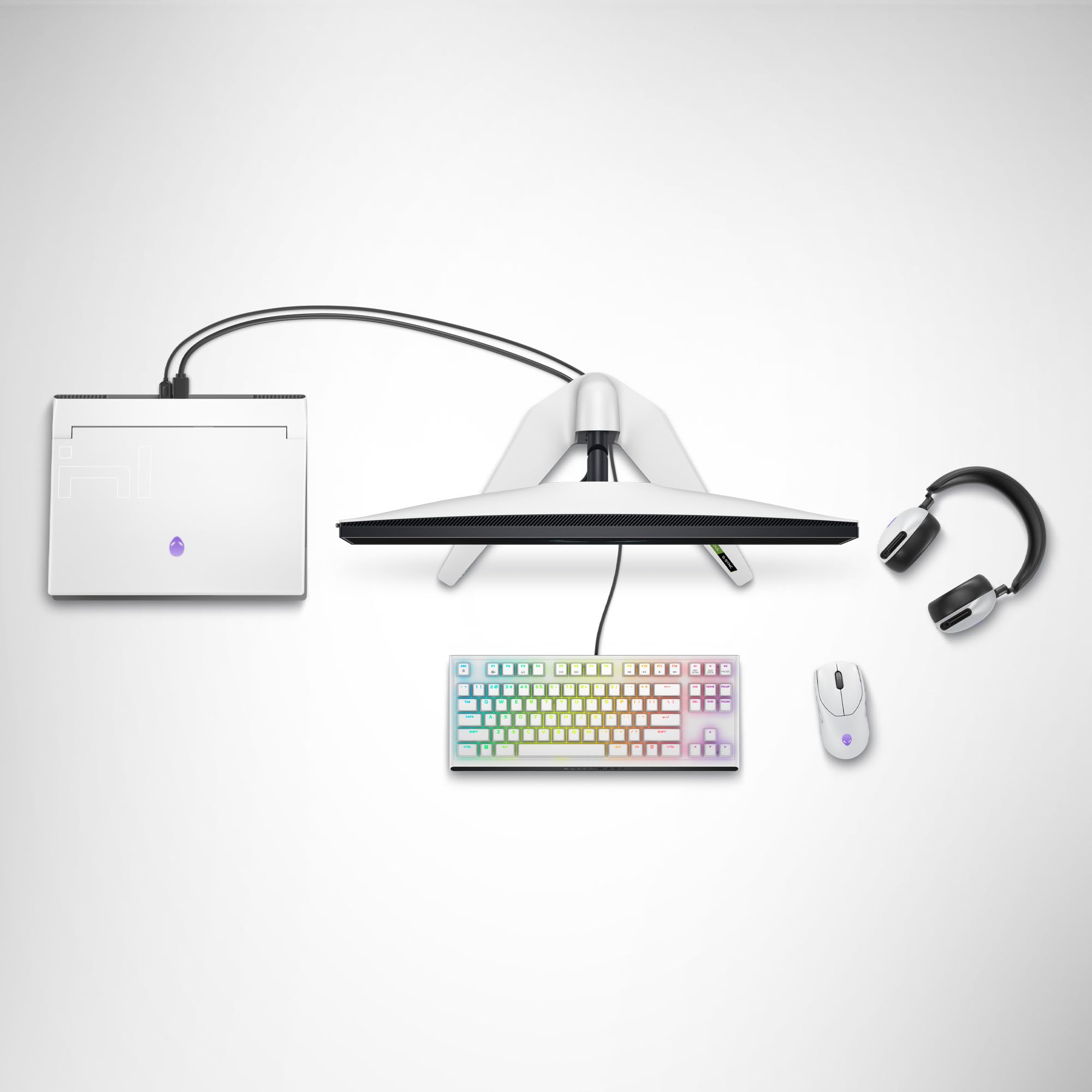 Alienware AW420K Tastiera Gaming senza Tastierino Numerico, Design Compatto, Switch CHERRY MX Red, USB, Anti-Ghosting, N-Key Rollover, Retroilluminazione AlienFX RGB, Tastiera Italiana - Lunar Light