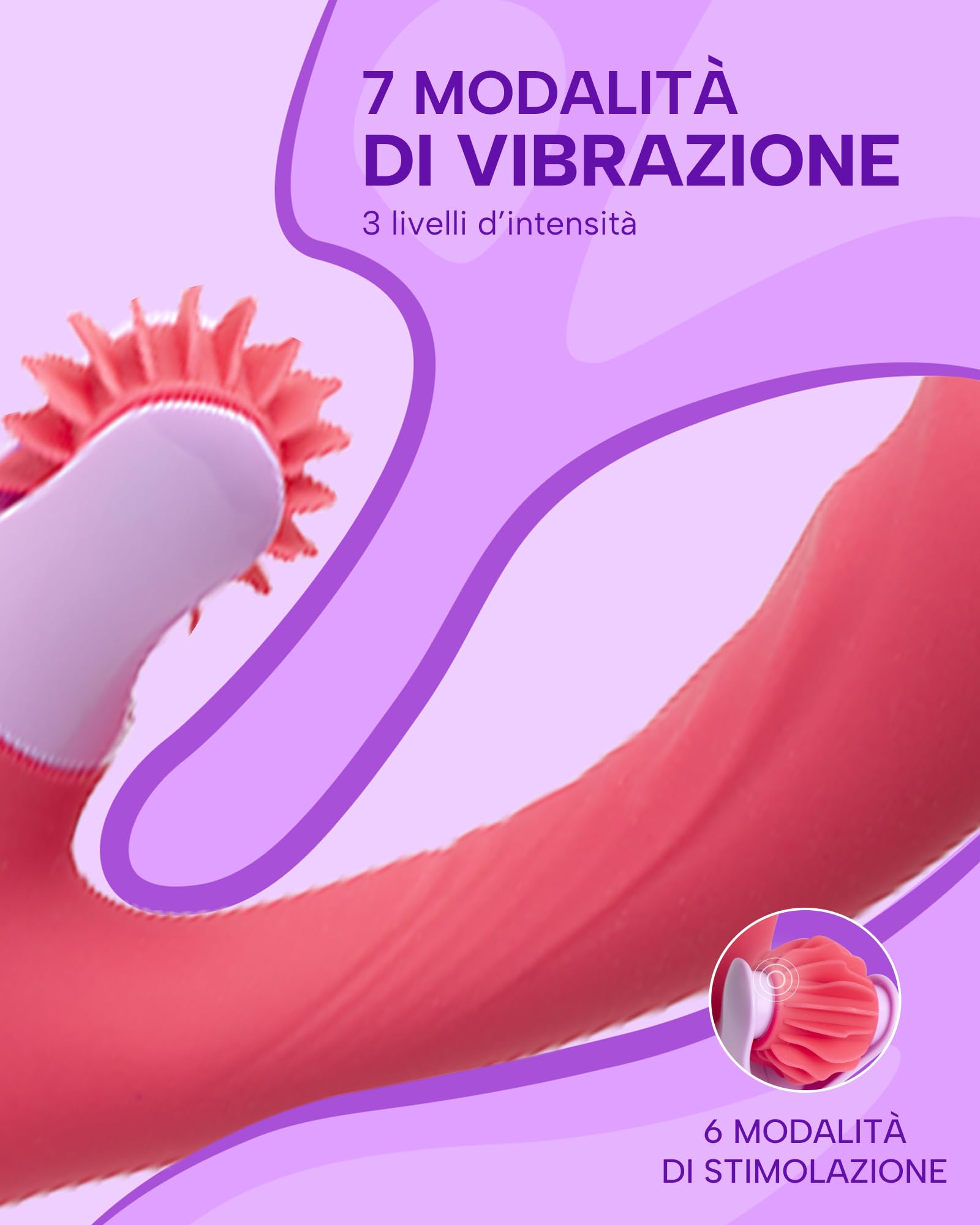 MySecretCase Vibratoreper Donna Punto G Squirting 21cm Vibratore Rabbit Vibratoreper Donna Clitoride 9 Modalità Vibrazione, 6 di Rotazione Lingua Vibrante Clitoride Sexytoysys Coppia Squirting