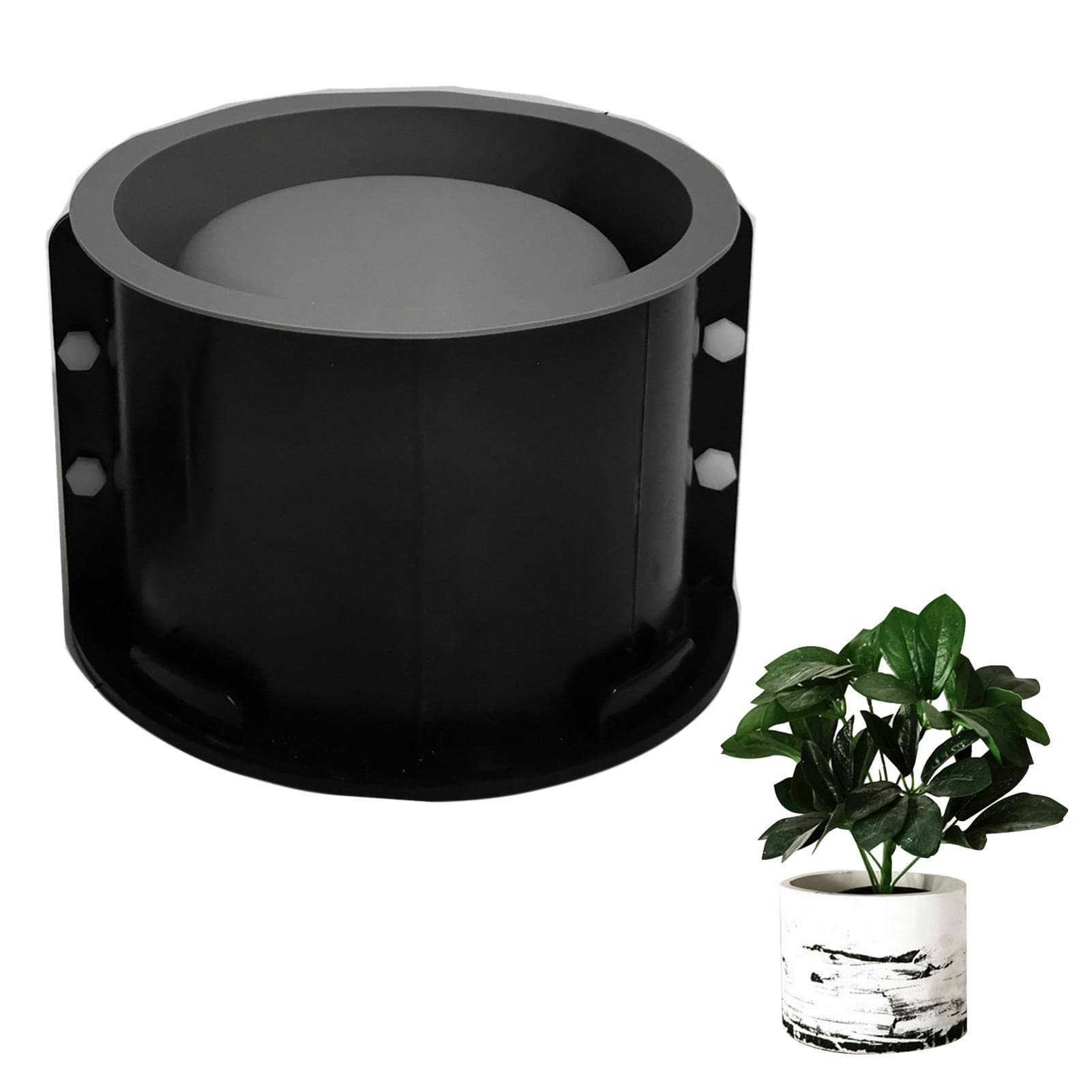 6-Inch Silicone Planter Mold, Double Layer Concrete Casting Tool | Heavy Duty ABS Shell, for Large Succulent Bonsai and Resin Crafts, Easy Demolding, DIY Garden Decoration, Non-Stick