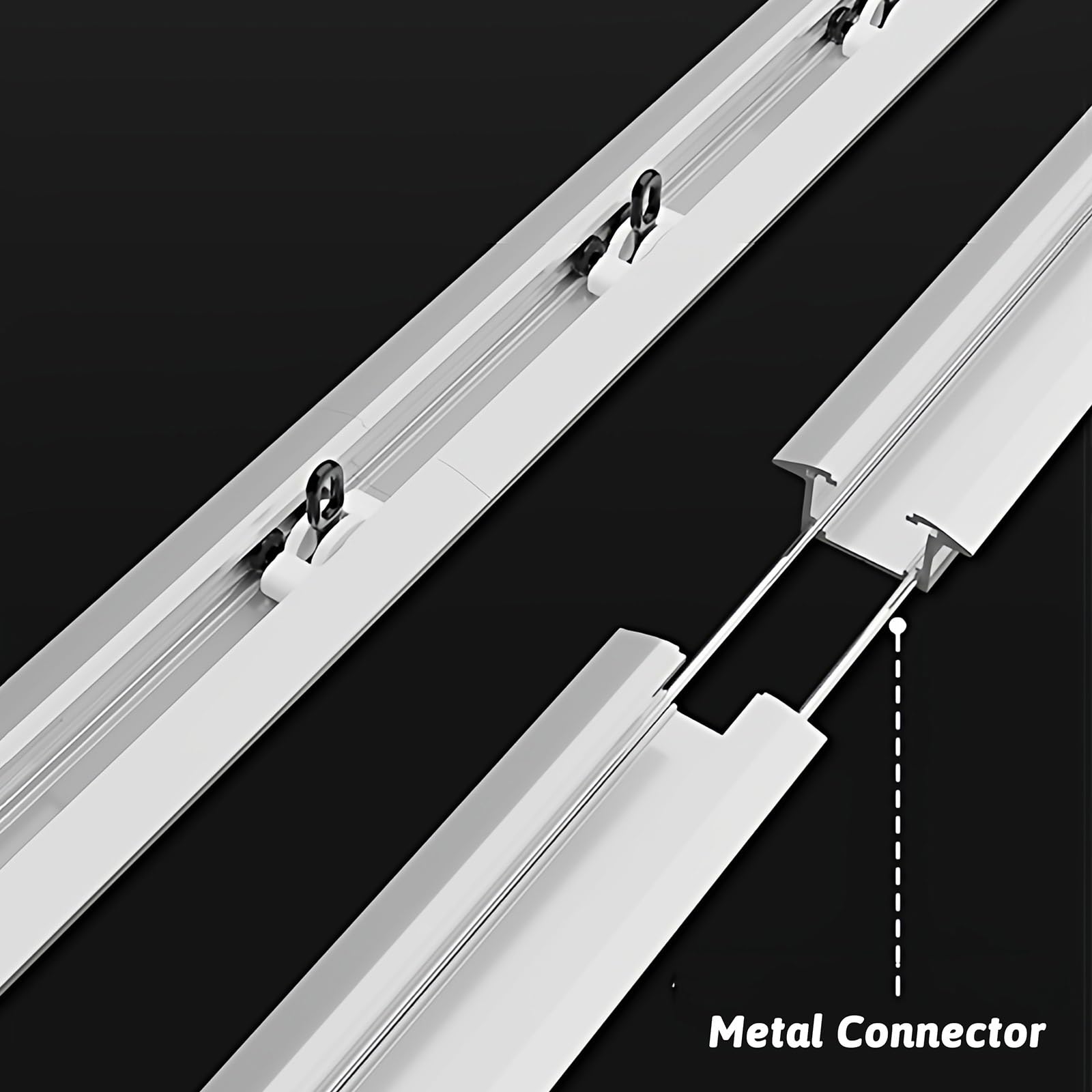 Binario per Tenda da Incasso per Montaggio A Soffitto, Bastone per Tende Invisibile in Alluminio per Divisorio di Ambienti(Bianco,230cm/7.5ft(2 * 115cm))
