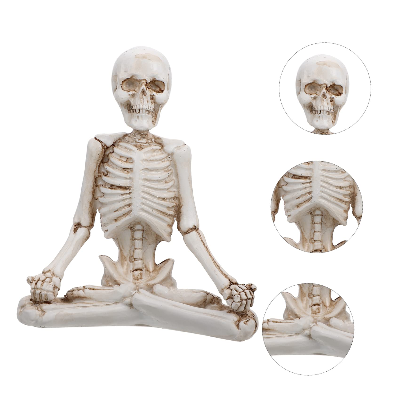TOPBATHY 3 Piezas Cráneo De Yoga Estatua De Esqueletos De Yoga Estatuillas De Halloween Decoración De Escritorio De Halloween Estatuilla del Día De Los Muertos Estatua De Yoga Resina