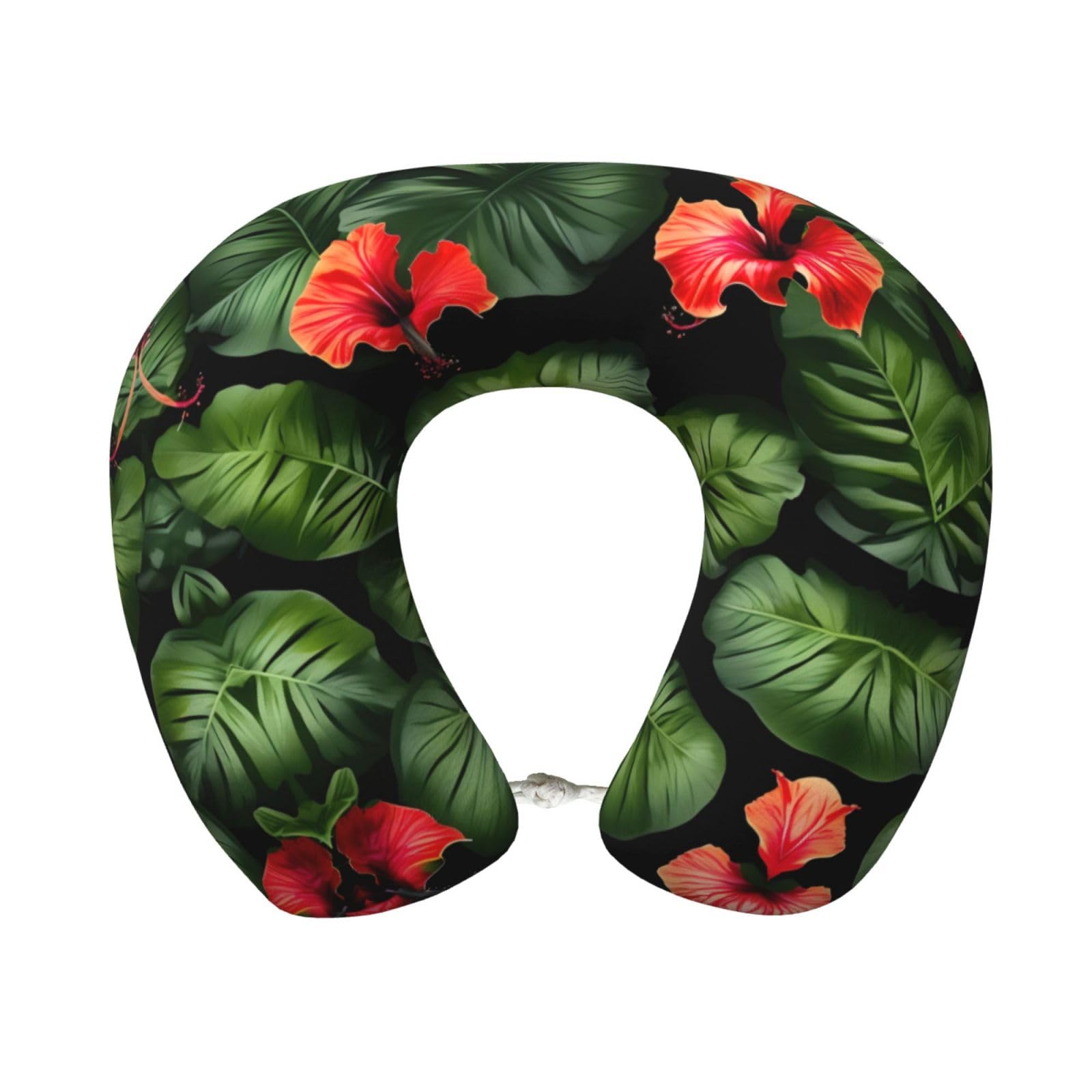 peiyeety Tropical Flowers and Foliage Print Custom U-Shaped Pillow,Memory Foam Cervical Neck Travel Pillow,for Home,Camping,Travelling