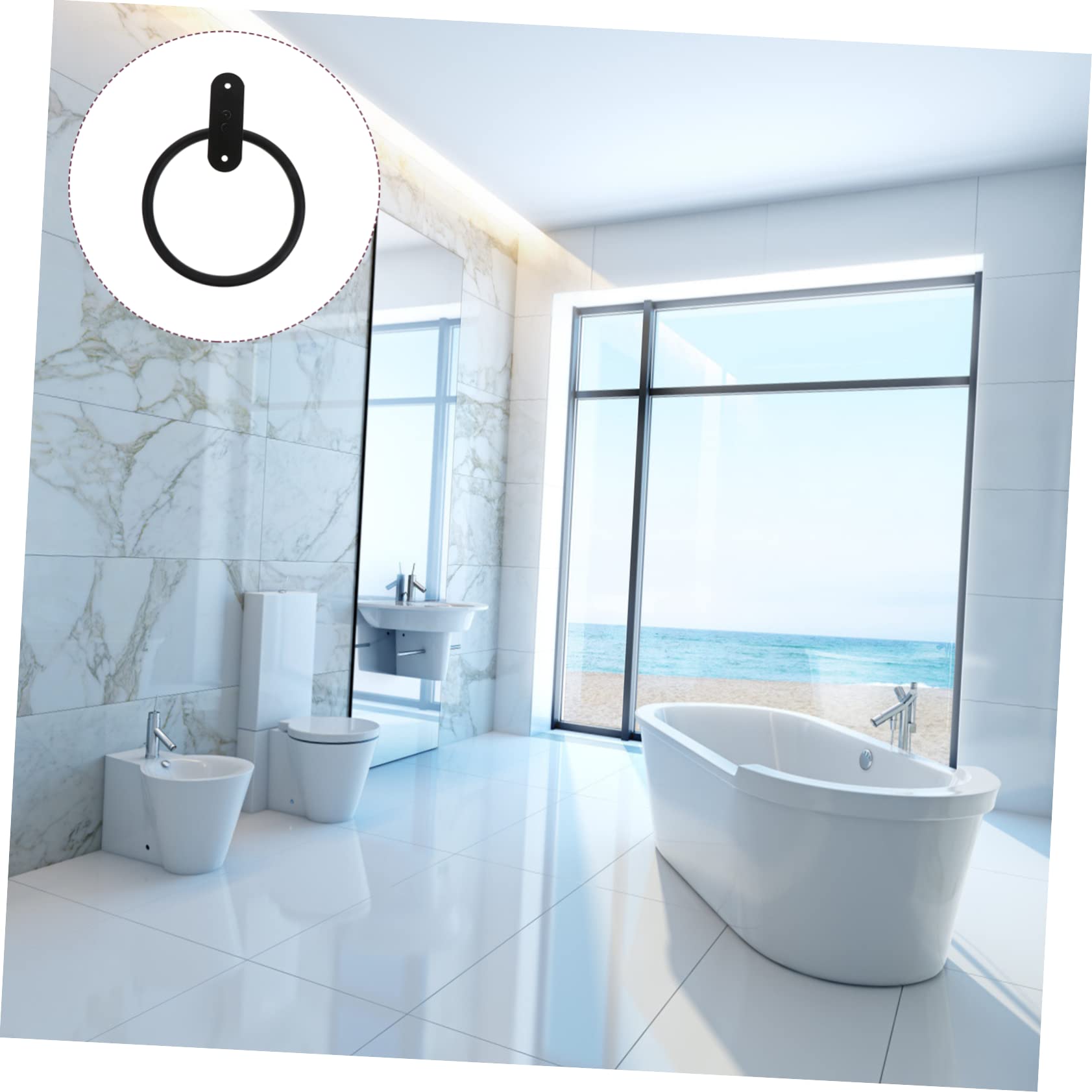 TEHAUX 2sets Portasciugamani Inossidabile Design e Non Perforante Facile Installazione Accessorio Per e Risparmiare