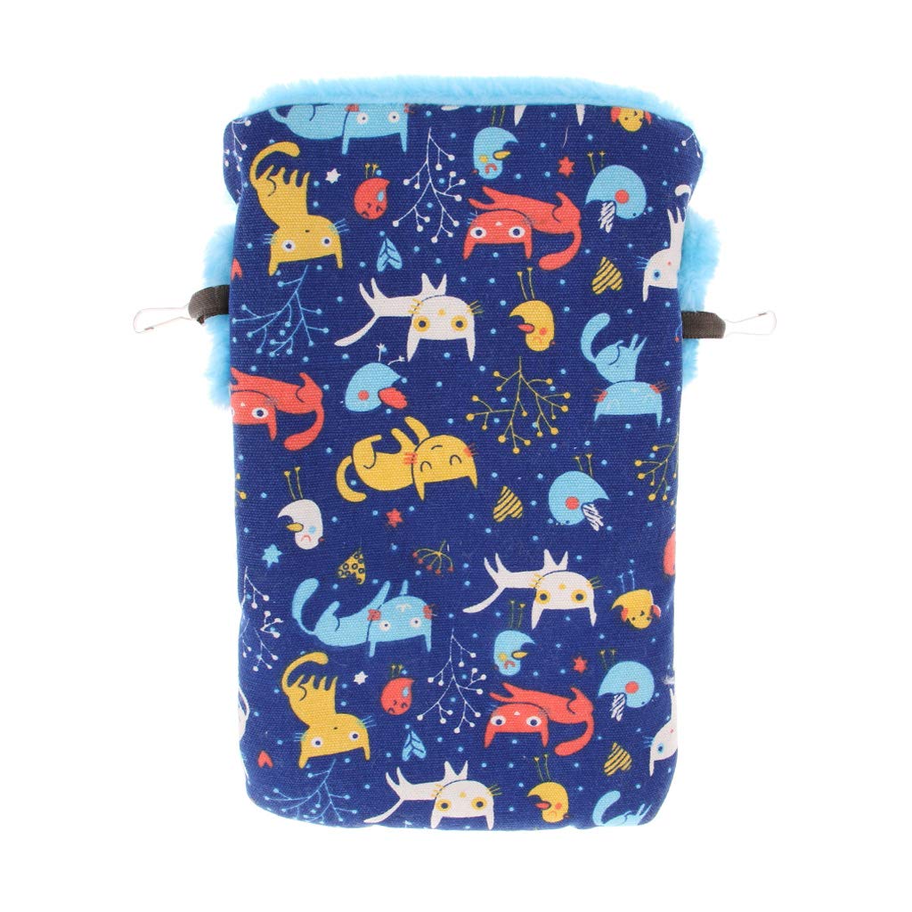 perfk Winter Hängematte Hängender Schlafsack Kuschelsack für Hamster Meerschweinchen Ratte Chinchilla Frettchen, Katze Blau