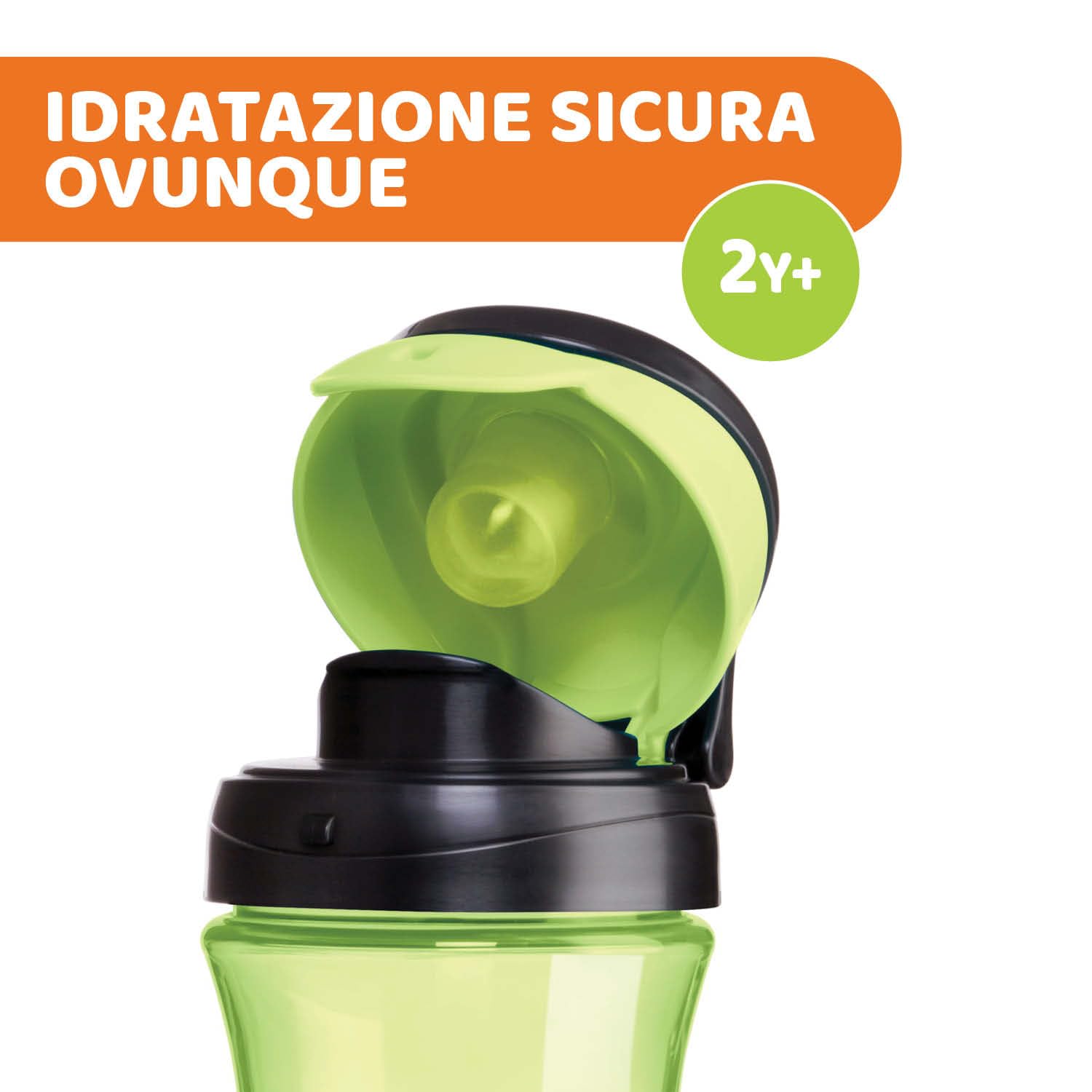 Chicco Travel Cup, Tazza per Bambini 2 Anni, Pratica Apertura, Beccuccio Integrato, Chiusura Ermetica, Facile da Trasportare, Capacità 350 ml, Verde