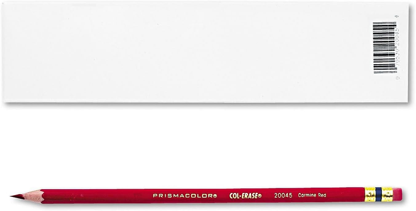 Col-Erase Pencil with Eraser, Carmine Red Lead/Barrel, Dozen -:- Sold as 2 Packs of - 12 - / - Total of 24 Each