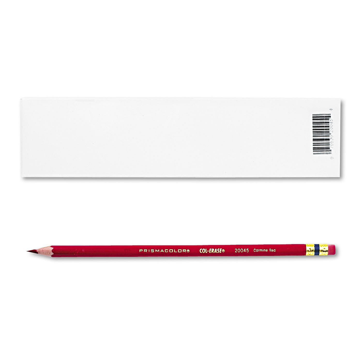 Col-Erase Pencil with Eraser, Carmine Red Lead/Barrel, Dozen -:- Sold as 2 Packs of - 12 - / - Total of 24 Each