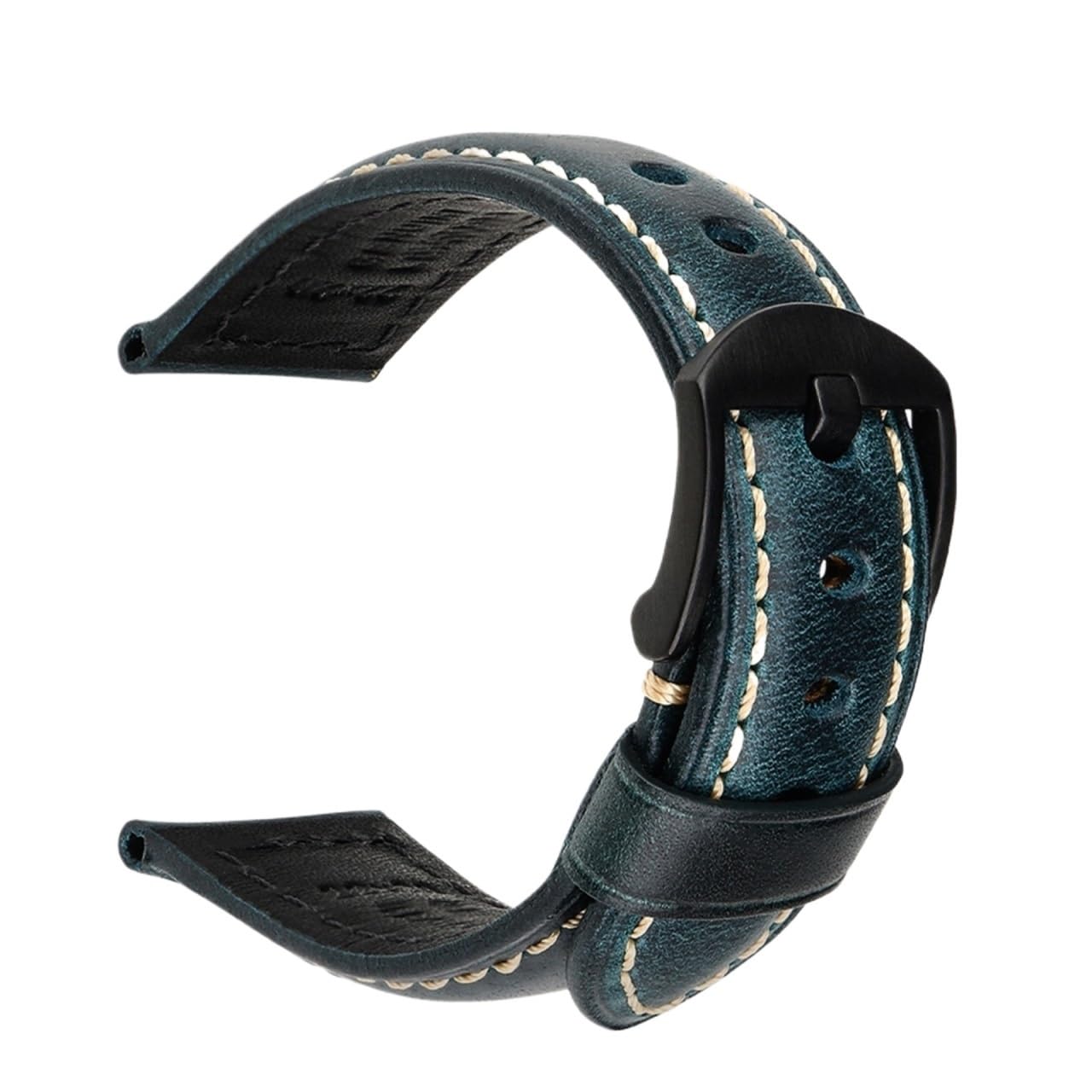 Generico Uhrenarmband aus Leder, 20 mm, 22 mm, 24 mm, mit Schnalle für Smartwatch