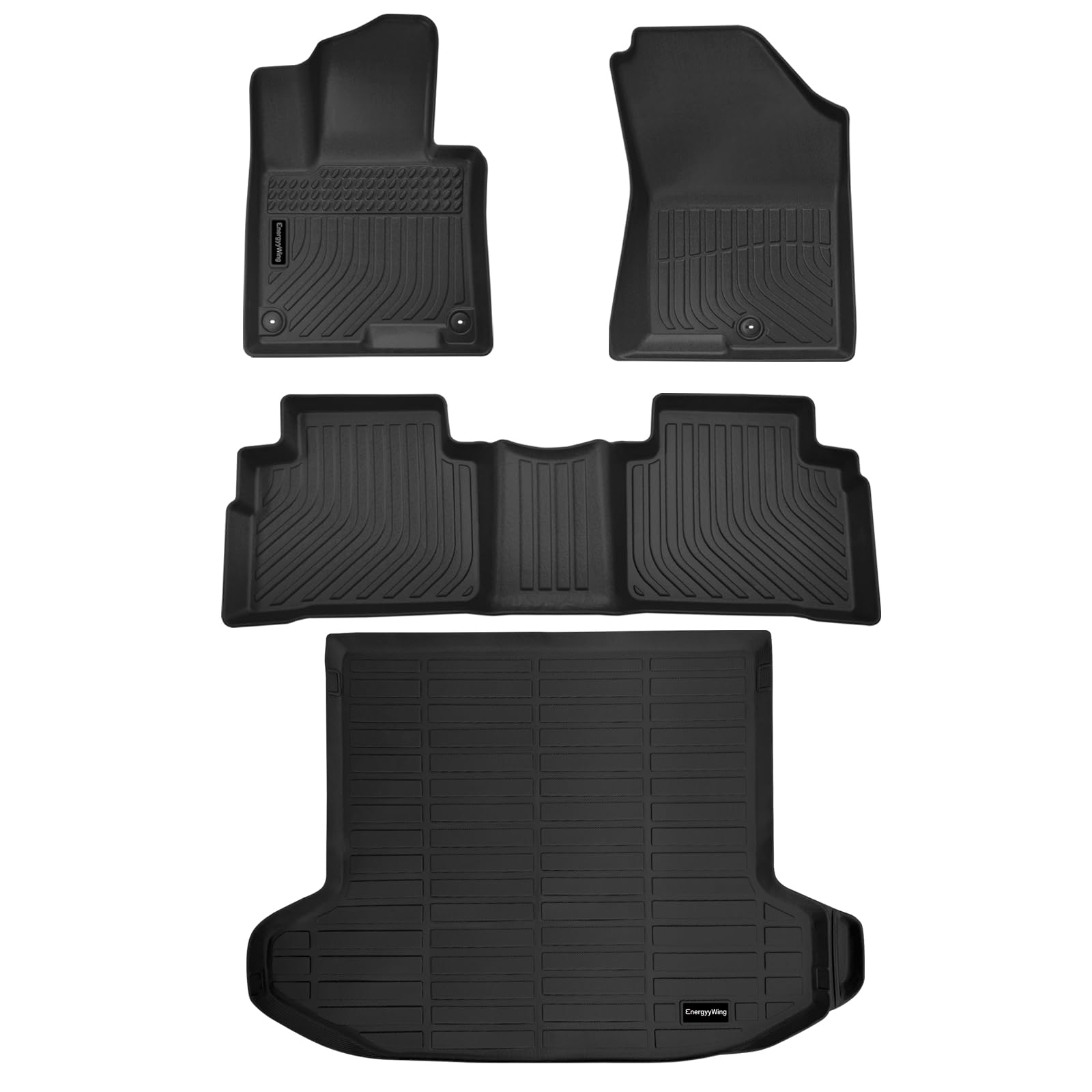 All-Weather TPE Car Floor Mats & Cargo Mat Set Fit for 2023-2024 2025 Kia Sportage Accessories (Gasoline) EX, LX, SX Prestige, X-Pro Prestige, X-Line - Durable, Non-Slip, Black