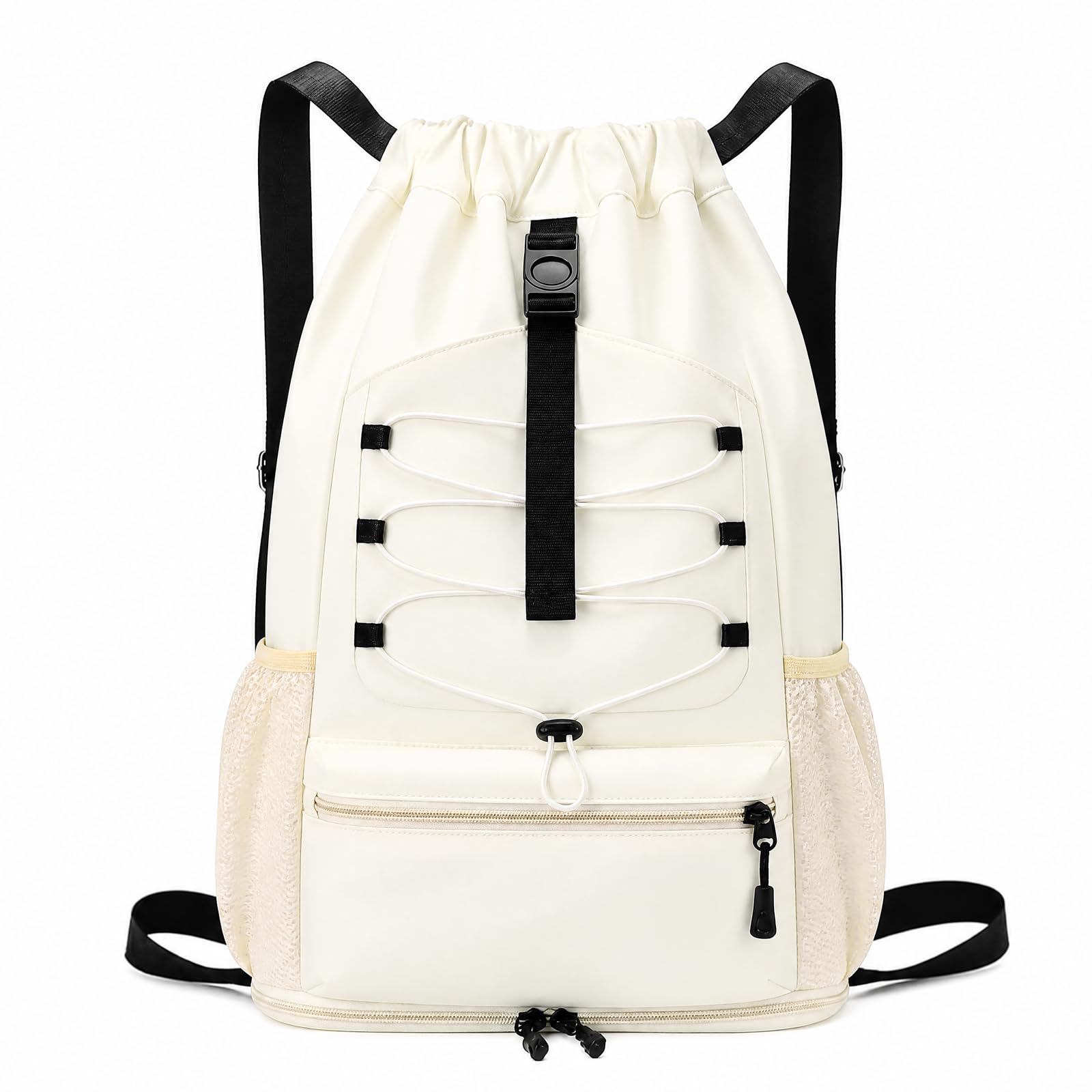 Mochilas de Cuerdas Impermeable Bolsa de Deporte, Gran Capacidad Nylon Mochila de Gimnasio con Cordón para Hombre Mujer, Gym Bag de Cincha para Escolar, Senderismo, Casual, Viaje, Playa